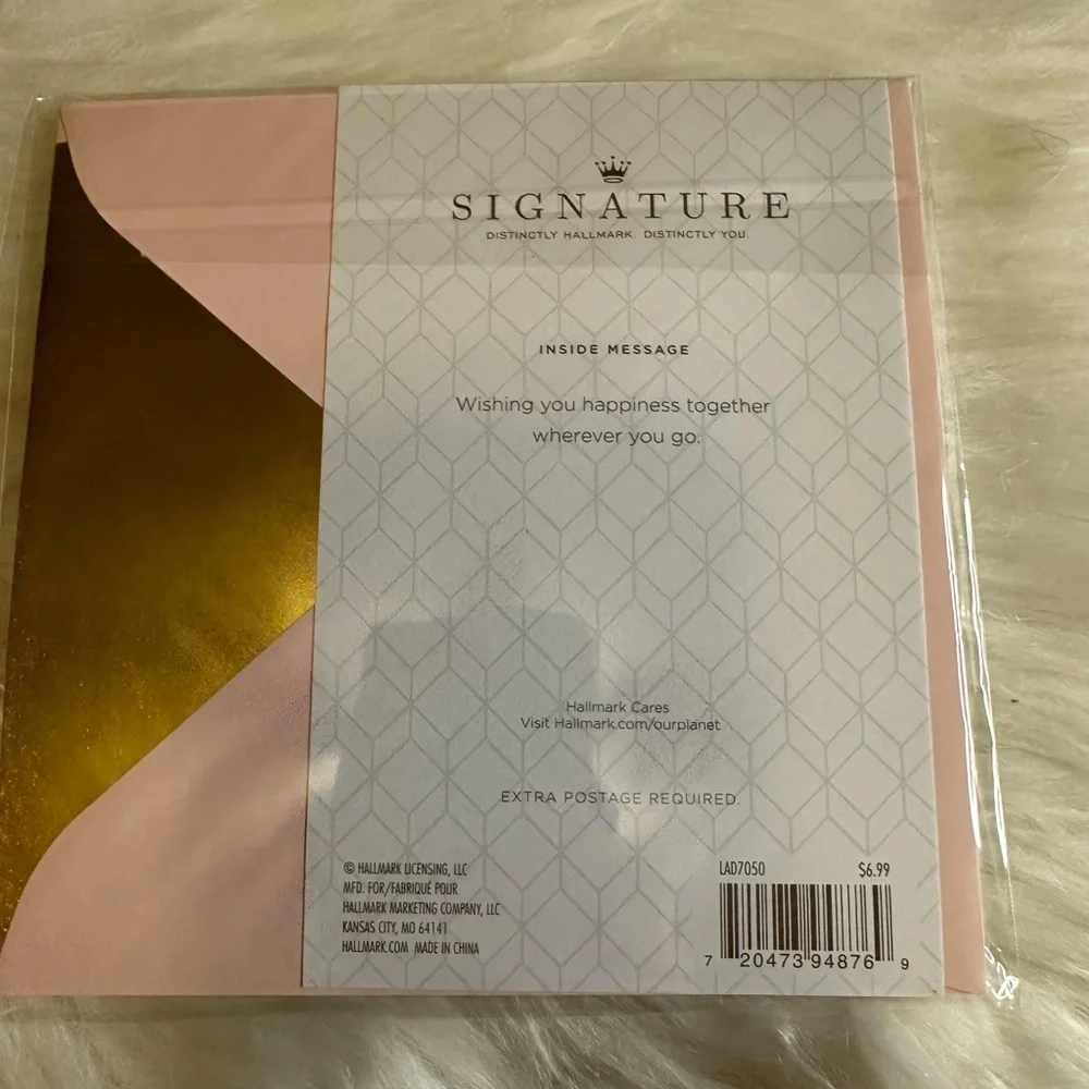 🩵5/$8 Just Married Greeting Card with Gold Accents